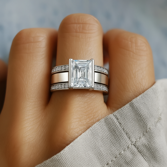 Vintage-Ring mit eingearbeitetem Kristall