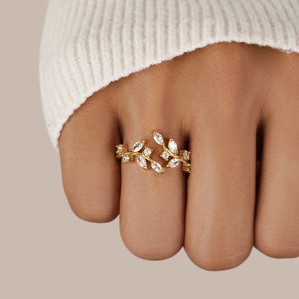 Anillo Vid de Cristal en Oro 18K