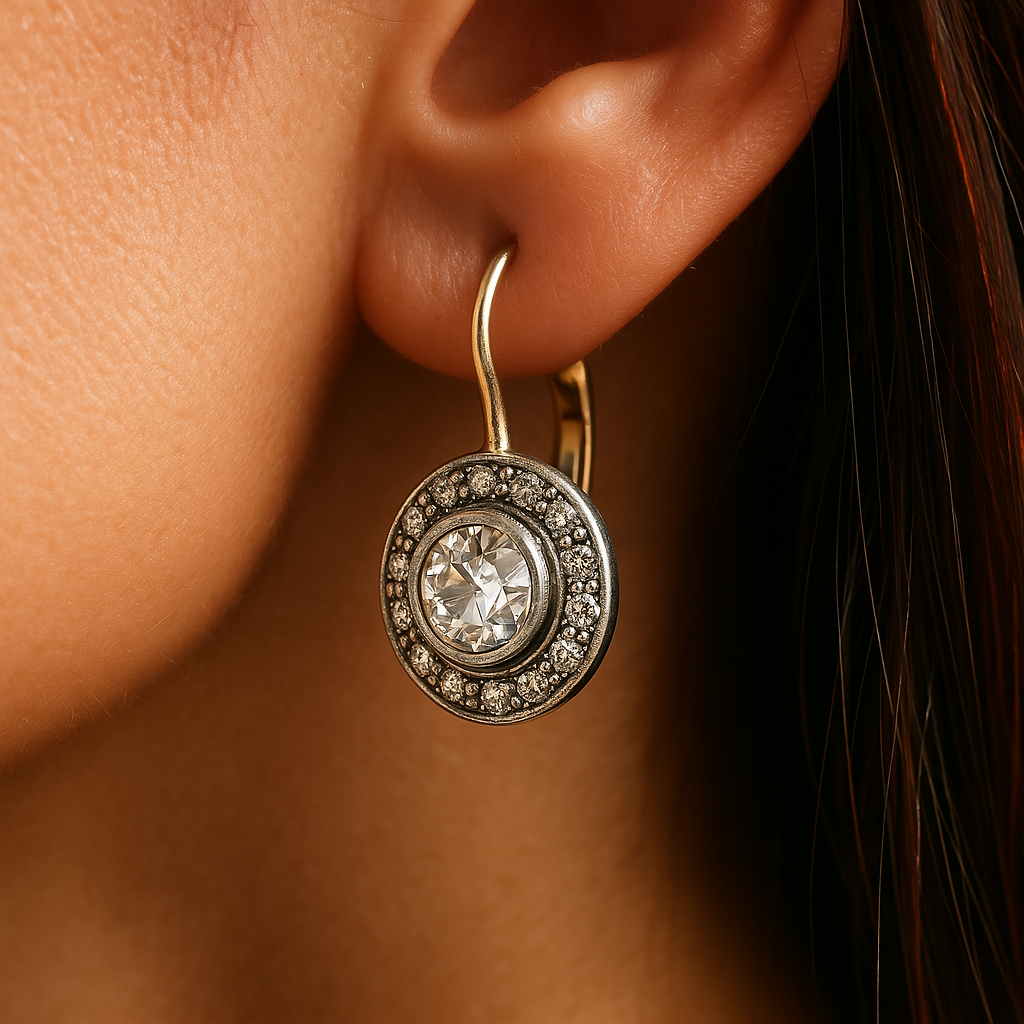 Vintage-Silberohrringe mit Zirkonia