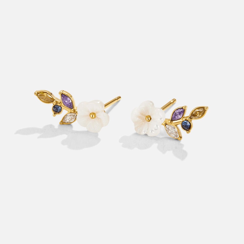 Aros Flor Blanca de Cristal