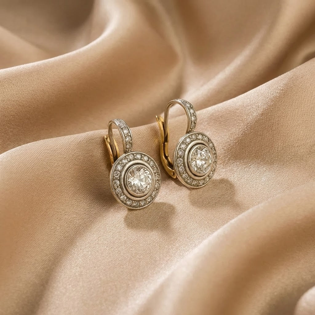 Vintage-Silberohrringe mit Zirkonia