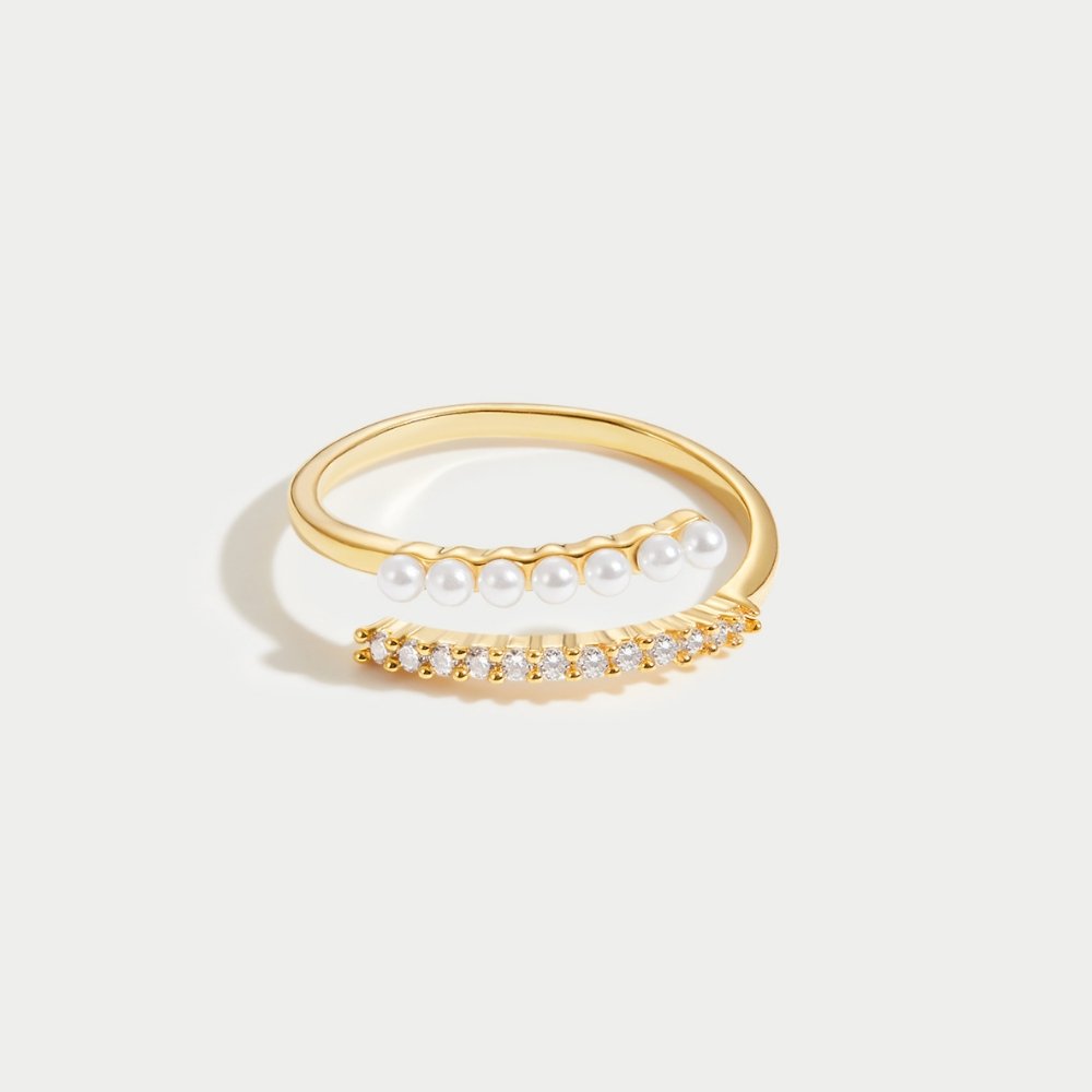 Anillo con Perla y Cristal
